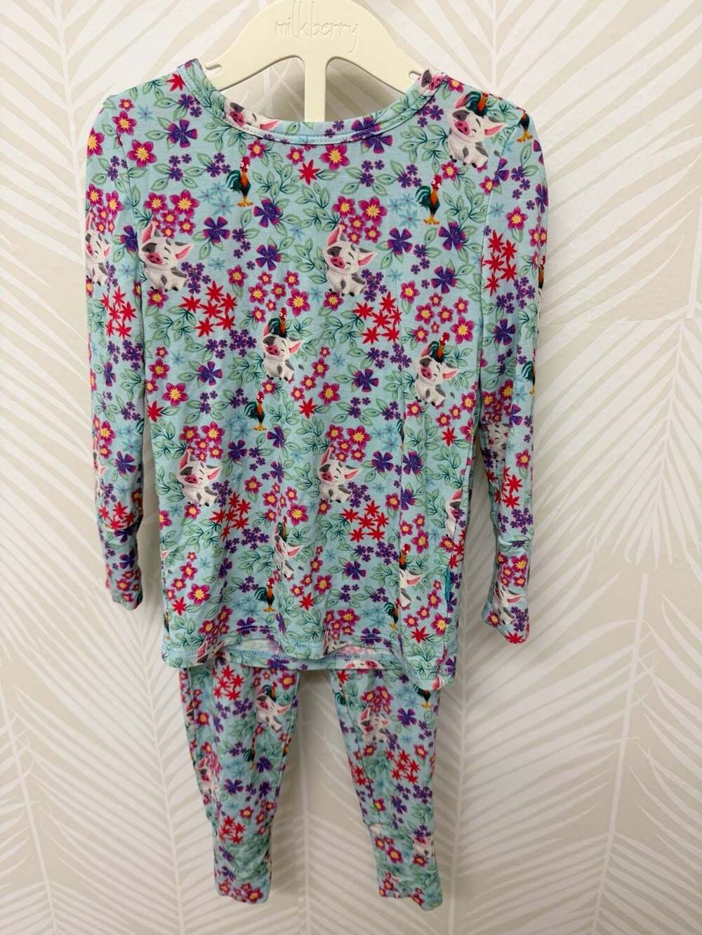 Posh Peanut Disney Moana Pua Hei Hei Floral Pajama Set 2T